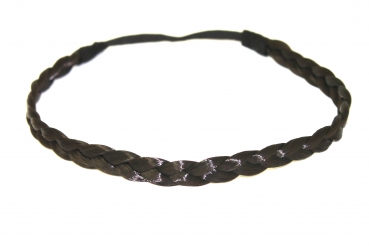 Haarband geflochten Zopf elastisches Haarband Haaraccessoire Haarteil Stirnband Extensions Kunsthaar in schwarz-braun