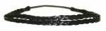 Geflochtenes Haarband doppelt bzw. 2-fach Zopf elastisches Haarband Haaraccessoire Haarteil Stirnband Extensions Kunsthaar in schwarz