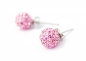 Preview: Damen Mädchen Moderne Silber Shamballa Ohrringe "Light Rose" Ohrhänger Schmuck Damenohrringe Ohrstecker