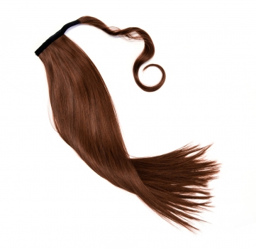 Haarteil Zopf Pferdeschwanz glatt 60 cm zum anklipsen Haarverlängerung Pony in der Farbe mahagoni NEU